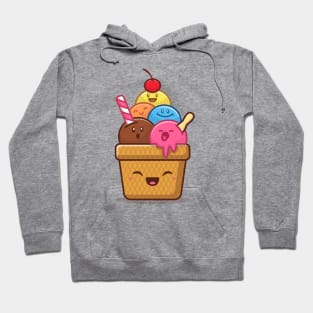 Happy Cute Ice Cream Hoodie